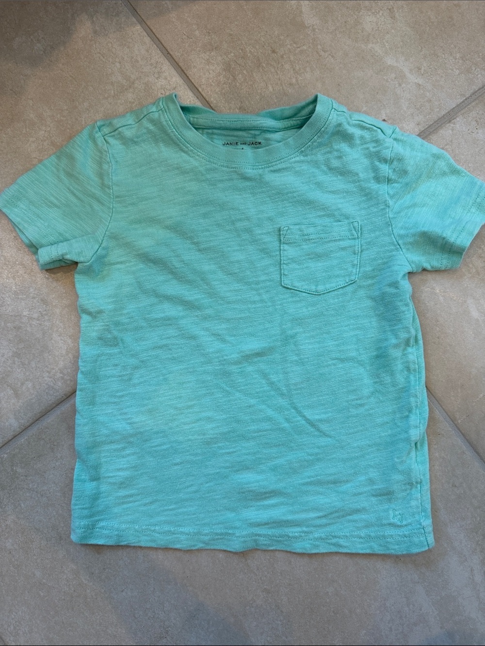 Janie and Jack Boys' Aqua Crewneck Pocket Tee